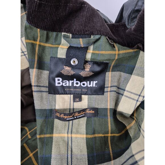 Barbour Women's Black Beadnell Water Resistant Waxed Cotton Wax Jacket Size 2X - Picture 7 of 7